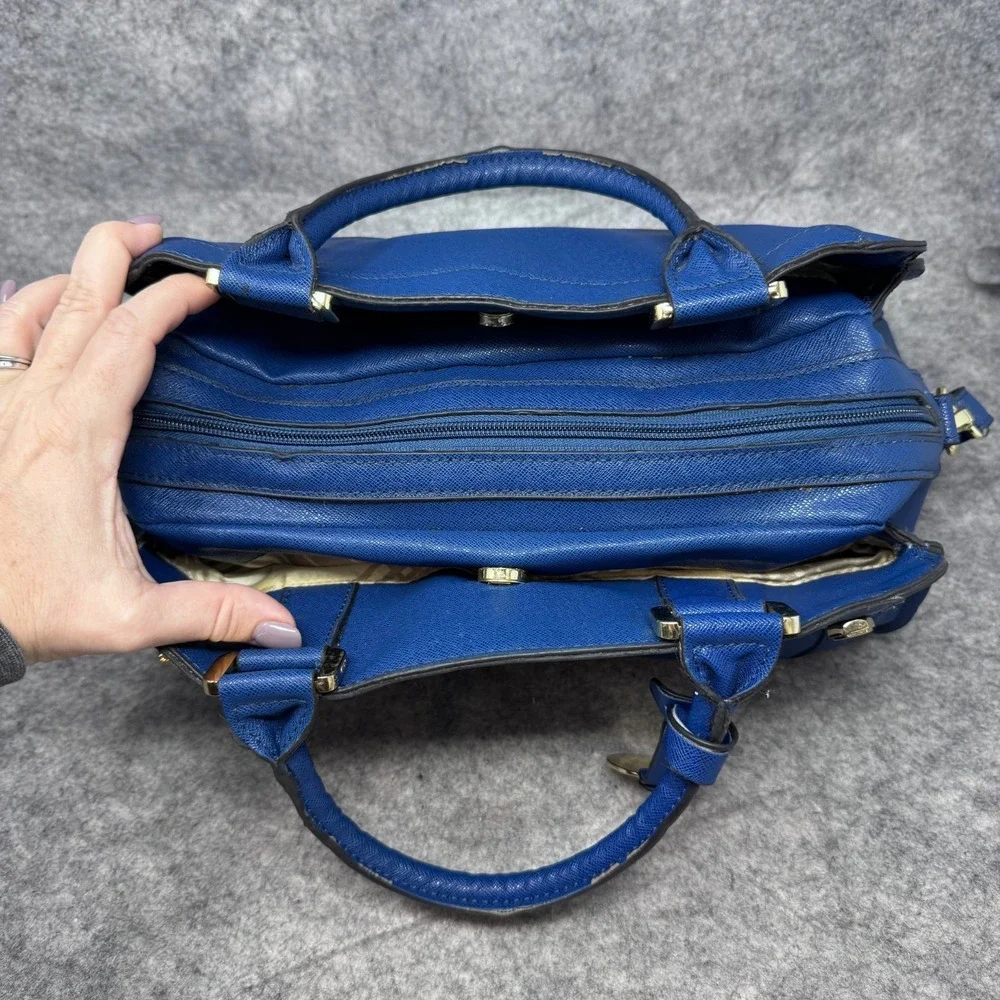 London Fog Royal Blue Satchel with Gold Accent